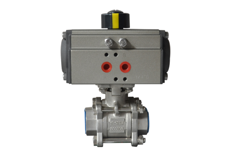 气动三片式螺纹球阀