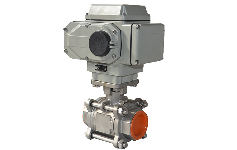 电动三片式螺纹球阀